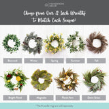 Small Wreath - Rustic Farmhouse Living Room Decor with Wreath Frame & Seasonal Wreaths - Stylish Home Wall Decor for Living Room, Entryway & Kitchen by Foundations Decor, Fall Foundations Decor