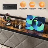 VINGLI Twin Daybed with Trundle Bed, Sofa DayBed with LED Light & Charing Station, Upholstered Bed Frame with Storage Headboard and Heavy Duty Metal Slats, for Living Room, Bedroom, Guest Room, Gray VINGLI