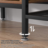 VECELO Industrial TV Stand for 65 Inch Television Cabinet 3-Tier Console with Open Storage Shelves, Entertainment Center Metal Frame for Living Room, Bedroom, 55 Inch, Dark Brown VECELO