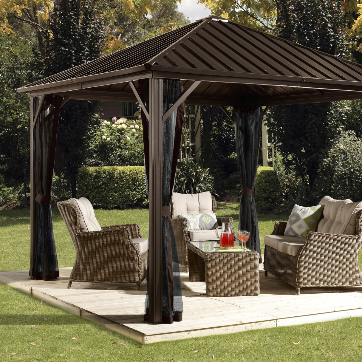 Sojag Outdoor 8' x 8' Dakota Hardtop Gazebo Outdoor Sun Shelter Sojag