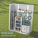 UDPATIO 38 Cu.ft Vertical Storage Shed, 4.3 ft x 5.6 ft Resin Outdoor Shed Waterproof Resin Cabinet for Garden, Backyard, Lawn, Grey UDPATIO