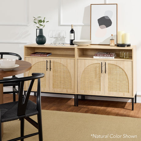 Best Choice Products Rattan Sideboard Buffet Cabinet, Entryway Table, Accent Storage Cabinet, Console Table for Hallway, Living Room, Dining Room - Brown Best Choice Products