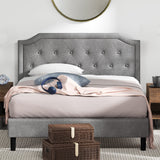 ZINUS Kellen Upholstered Scalloped Platform Bed Frame, Mattress Foundation, Wood Slat Support, No Box Spring Needed, Easy Assembly, Queen Zinus