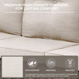 Belord 6-Seater Outdoor Sectional Sofa L Shaped Couch Patio Conversation Furniture Set, PE Wicker Patio Sectional Sofa with Removable Beige Cushion for Deck Sunroom Backyard Belord