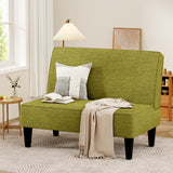 Changjie Furniture Small Loveseat Sofa Upholstered Mini Couch for Small Spaces 2-Seater Sofa Couch with Wooden Legs for Bedroom Living Room (Green) Changjie Furniture