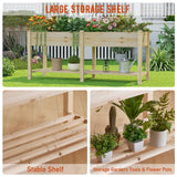 GHWIE Raised Garden Bed with Legs Elevated Wood Planter Box for Planting Vegetables Flowers Garden Patio Balcony garden beds outdoor with Liner GHWIE