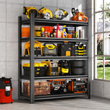 78''H Garage Shelving Heavy Duty Garage Storage Shelves, 3000 LBS Adjustable 5 Tier Industrial Shelving Unit, Metal Utility Shelf for Basement, Warehouse and Workshop (78''Hx36''Wx16''D, Black) ErgoNova