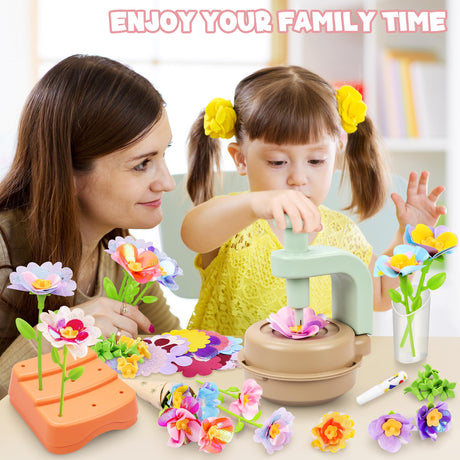 Fabric Flower Bouquets Toys, DIY Craft Kits Toys for Kids - Flower Market Toy, Build Your Flower Bouquet, Arts & Crafts for 4 5 6 7 8 Year Toddler Girl, Educational Activity Preschool B-Day Gifts Toyly
