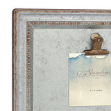 Stonebriar Rustic Galvanized Metal Magnetic Memo Board for Wall with Clip and Wire Basket Stonebriar