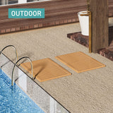 Waterproof Bamboo Bath Mat for Shower, Foldable | Non-Slip | Heavy Duty, Wooden Bath Mat, Floor Mat and Doormat for Indoor Outdoor, 23.4in x 15.6in viewcare