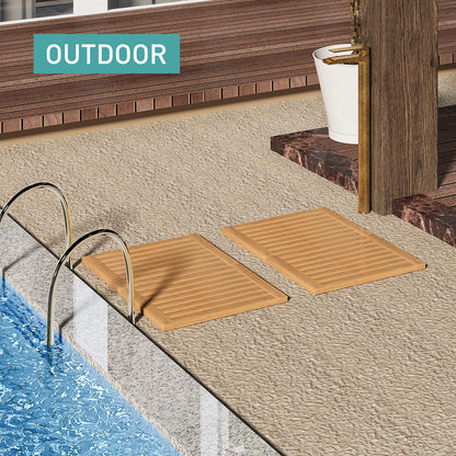 Waterproof Bamboo Bath Mat for Shower, Foldable | Non-Slip | Heavy Duty, Wooden Bath Mat, Floor Mat and Doormat for Indoor Outdoor, 23.4in x 15.6in - WoodArtSupply