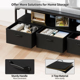 JUSTOGO TV Stand with Mount and Power Outlet, TV Stand Mount with Storage for Living Room, Entertainment Center with LED Lights for 45/55/60/65 inch TVs, Height Adjustable Media Console, Black JUSTOGO