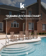 KINGYES HDPE Rocking Chairs Outdoor, Patio Rocking Chairs with 330lbs Support, Smooth Porch Rocker for Deck Lawn Yard, Brown KINGYES