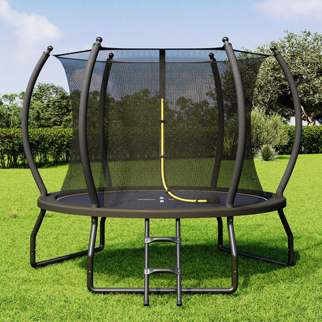 Yumpie Trampolines 8FT 10FT 12FT 14FT 16FT Outdoor Trampoline with Enclosure Net and Ladder, Recreational Trampolines for Kids and Adults，ASTM Approval YUMPIE