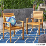 Christopher Knight Home Watts Outdoor Acacia Wood Dining Chairs, Teak Finish (Set of 2) Christopher Knight Home