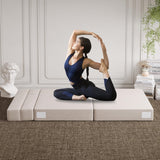 Luoxiao Folding Sofa Bed Twin with Pillow, Portable Foldable Sofa Bed for Travel, Camping, Guest, Trifold Mattress with Breathable & Washable Cover, Convertible and Easy to Storage, Off White Luoxiao