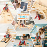 Vinworlf 8 in 1 Pikler Triangle Set, Foldable Baby Climbing Toys, Montessori Climbing Set with Arch&Ramp&Ladder&Whiteboard, Toddler Climbing Toys, Indoor Playground Climbing Toys for Toddlers 1-3 Vinworlf