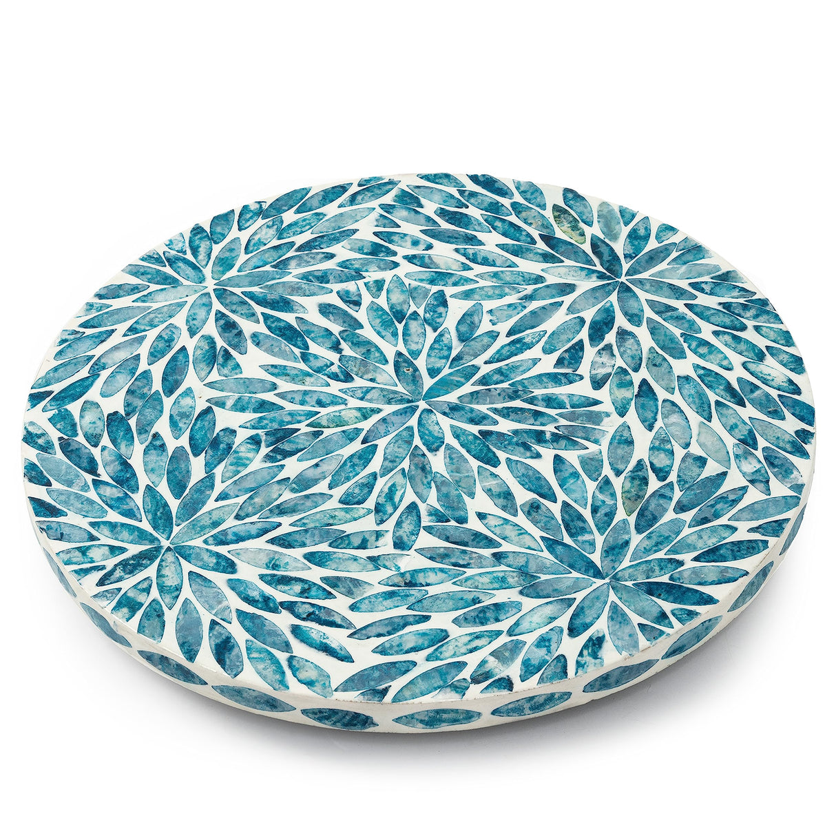 CLAYNIX Lazy Susan for Table Mother of Pearl Turntable Organizer, Wood Round Spinning Tray Rotating for Kitchen, Cabinet, Counter Spice Pantry (D 12.5 in) CLAYNIX