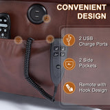 Power Lift Recliner Chair for Elderly, Dual Motor Massage Recliner with Lumbar Heat, Heavy Duty Motion Mechanism Lift Chair with Charge Ports, Genuine Leather - Red Luxlen