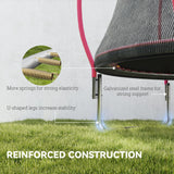 Soozier 10ft Trampoline Outdoor, Recreational Trampoline with Net Enclosure, Curved Poles and Safety Spring Cover for Kid Adults, ASTM Approved, Pink Soozier