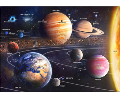 A2PLAY Solar System Space Puzzle for Adults, 1000 Piece Jigsaw Puzzle & Bonus Space Fact Poster, Premium Materials, 27.5 x 19.7 in