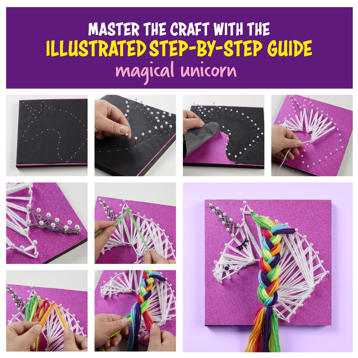 Dan&Darci String Art Craft Kit for Kids - Girls Birthday Gifts for Ages 12 Year Old - Crafts Kits for Girl Age 10,11,12 - DIY Unicorn & Star Toys Gift for Boys - Arts Present Dan&Darci