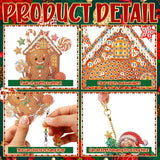 Jetec 3 Pcs Christmas Diamond Art Kits Painting Suncatcher Wind Chime Double Sided Crystal Hanging Ornaments for DIY Crafts Window Home Garden Decor(Snowman, Gingerbread Man, Santa) Jetec