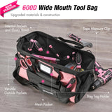 WORKPRO Pink Drill Set with UPGRADED Tool Bag, 157PCS Tool Kit For Home with 20V Cordless Drill Driver, Household Pink Tool Set including Screwdriver, Hammer, Tool Kit for Women and Men-Pink Ribbon WORKPRO