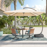 Grand patio 10x10 FT Patio Offset Umbrella Large Square Aluminum Cantilever Umbrella Base Included for Deck Porch (Champagne, 10x10 FT) Grand patio