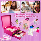 Disney Stitch Notebook Stationery Set Kids Diary DIY Journal Kit and Craft Supplies (Pink Princesses) Disney