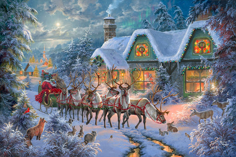 Ledgebay DIY Paint by Numbers Kit for Adults Unframed Canvas: Beginner to Advanced Paint by Numbers Kit Kits Include Acrylic Paint set 4 Brushes & Tabletop Easel - (Christmas Magic 16" x 20" Unframed) Ledgebay
