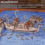 Miniatures Viking Longship Wood Laser Cut 1 Inch Square Grid Ship Battle Map for D&D, Dungeons and Dragons, Pathfinder or Other Tabletop RPG CZYY
