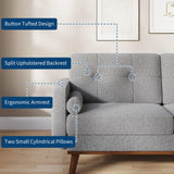 GarveeHome 65 in Loveseat Sofa, Mid Century Modern Couch Comfy Love Seat Couches for Living Room, 2 Seater Deep Seat Couch Teddy Fleece Boucle Upholstered Couches for Bedroom Office Small Space, Grey GarveeHome
