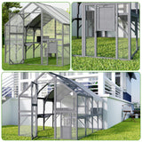 Lovinouse Large Wooden Outdoor Cat House, 57.2ft² Cat Run Enclosure Walk in Catio Kitten Condo with 2 Doors, 2 Playpen & Hiding Houses, Bridges, Walks, Roof Cover, Gray Lovinouse