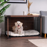 IRIS USA Furniture-Style Wooden Enclosed Pet Crate for Small Medium Dog, Dark Brown IRIS USA, Inc.
