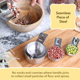 Simply Gourmet Measuring Cups and Spoons Set of 12, 304 Premium Stainless Steel, Stackable Cups Long Handle Spoons Fits Narrow Jars, Kitchen Gadgets for Liquid & Dry Ingredients Cooking Baking Simply Gourmet