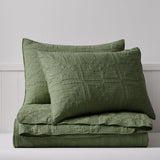 WDCOZY Olive Green Christmas Quilt Queen Size, 100% Cotton Lightweight Reversible Bedding Set with 2 Pillow Sham, Xmas Tree Block Pattern Farmhouse Bedspread Coverlet Holiday Thin Comforter All Season WDCOZY