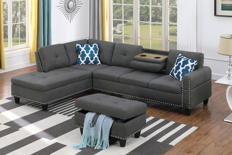 Devion Furniture Lorenzo Sofas, Charcoal Gray Devion Furniture