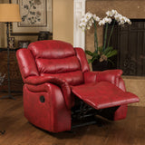 Christopher Knight Home Hawthorne Glider Recliner, Leather, Oxblood Red GDFStudio