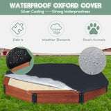 85''x78''x9'' Wooden Octagon Sandbox with Cover, Large Sandpit for Kids Outdoor Patio Backyard Play, Easy & Quick Assemble Mederra