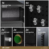 KAER 5 Gun Safe, Quick Access Gun Safe for Rifles and Pistols, Home Gun Rifle Safe with Separate Lock Box, Heavy Duty Large Gun Locker Cabinet with Hooks and Gun Rack for Shotguns, Assembled KAER