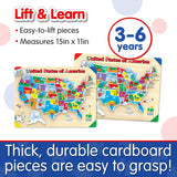 The Learning Journey Lift & Learn Puzzle - USA Map Puzzle for Kids - Preschool Toys & Gifts for Boys & Girls Ages 3 and Up - United States Puzzle for Kids - Award Winning Toys The Learning Journey