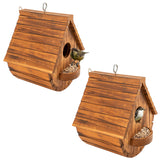 Set of 2 COLEBA Bird Houses for Outside,Outdoor Bird House Bird Families Bluebird Finch Cardinals Hanging Birdhouse for Garden COLEBA
