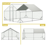 Metal Chicken Coop 13x10x6.56ft Large Walk-in Poultry Cage for 10/15 Chickens Chicken Run Hen Rabbit Duck House with Waterproof Cover for Outdoor Farm Use Hohuqeri
