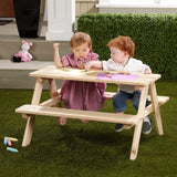 Merry Garden Kids Wooden Picnic Bench Outdoor Patio Dining Table, 37 x 10.8 x 4.9, Brown Merry Garden