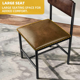DWVO Dining Room Chairs Set of 4 Brown Upholstered Dining Chairs Modern Kitchen Chairs Faux Leather Restaurant Chairs with Metal Legs for Living Room Kitchen and Dining Room, 4 Pack DWVO