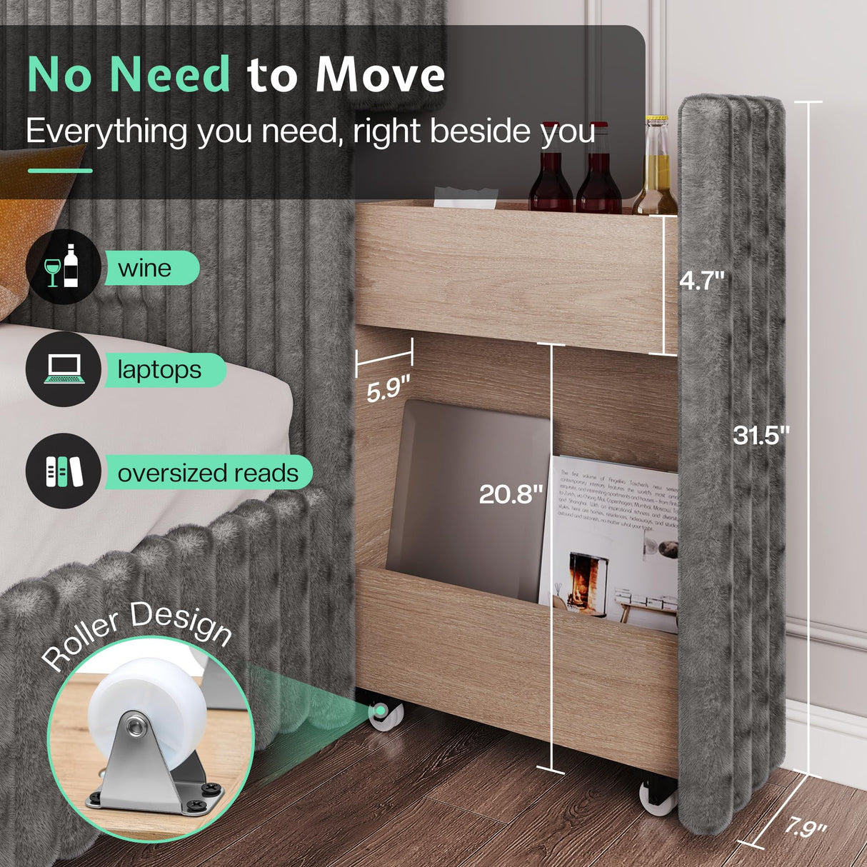 Jocisland King Size Storage Bed Frame with 51.2" Tall Upholstered Headboard, Built-in 6 Drawers & Bookcase, USB Ports & RGB LED Lights, No Box Spring Needed,Grey Jocisland