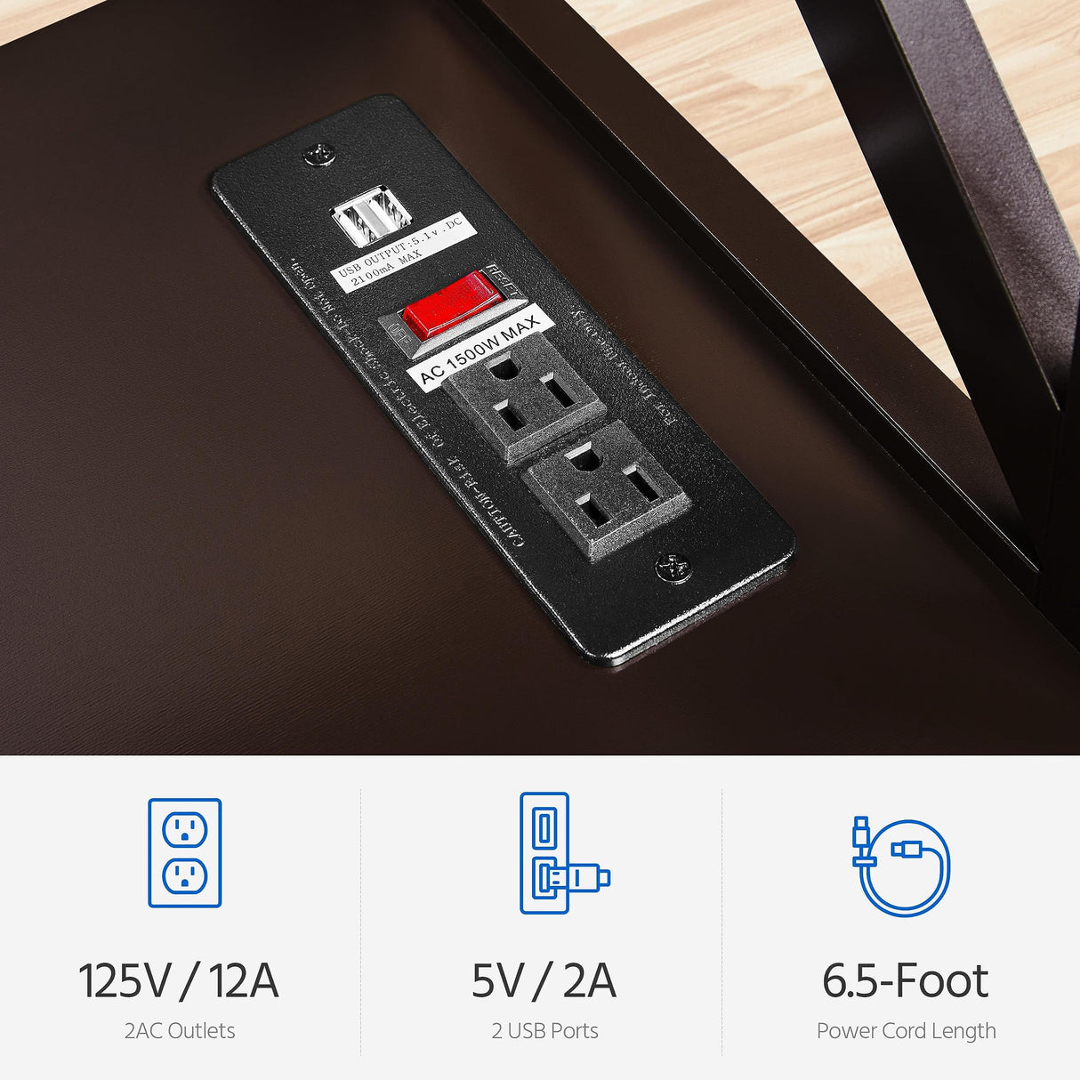 Yaheetech Console Table with Power Outlet, 3 Tier Narrow Sofa Couch Table with Storage Shelves, Wood Entryway Table Side Table for Living Room, Hallway, Entrance, Bedroom, Espresso Yaheetech