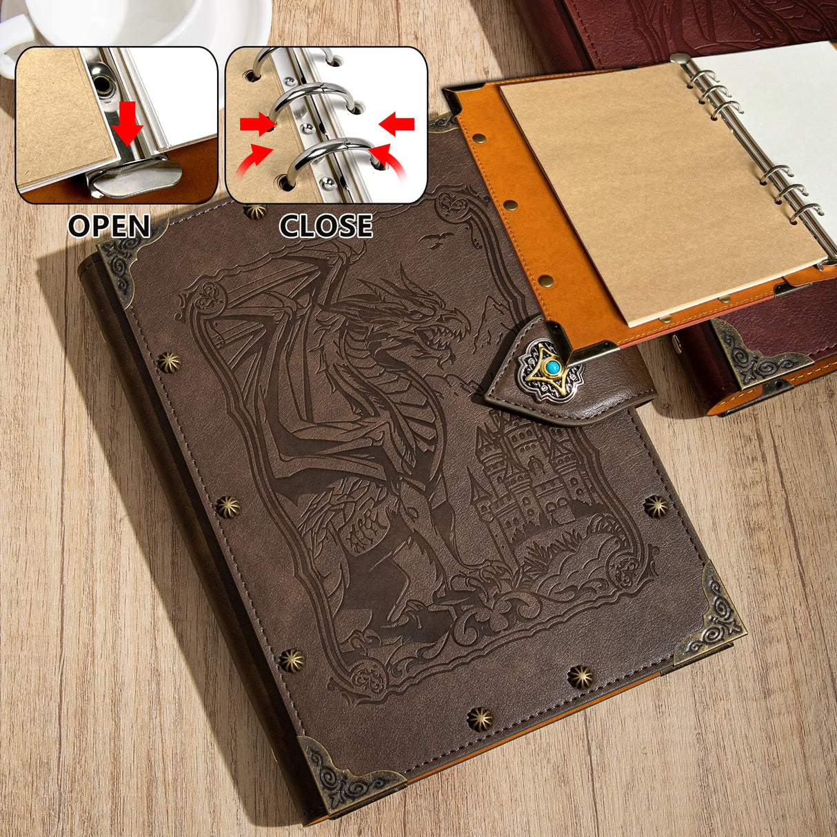 DUROTAN Tree of Life Journals Notebook Gift Set-Unique A5 Binder 400 Page Vintage Leather Suitable for Women & Men writing,Poets,Travelers,as a Diary Dnd Gift DUROTAN