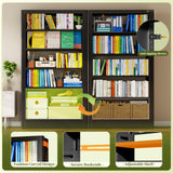 OpolQif Bookshelf, 5-Tier Bookshelf Metal Sturdy Bookcase,71" H Tall Black Bookcase with Adjustable Shelves, Heavy Duty Bookshelf for Living Room, Library, School, Study, Home Office OpolQif